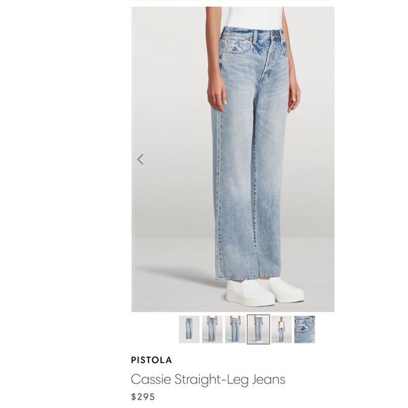 Revolve Pistola Cassie High Rise Straight Button Fly Jeans Malibu Vintage Sz 26 - Picture 2 of 14